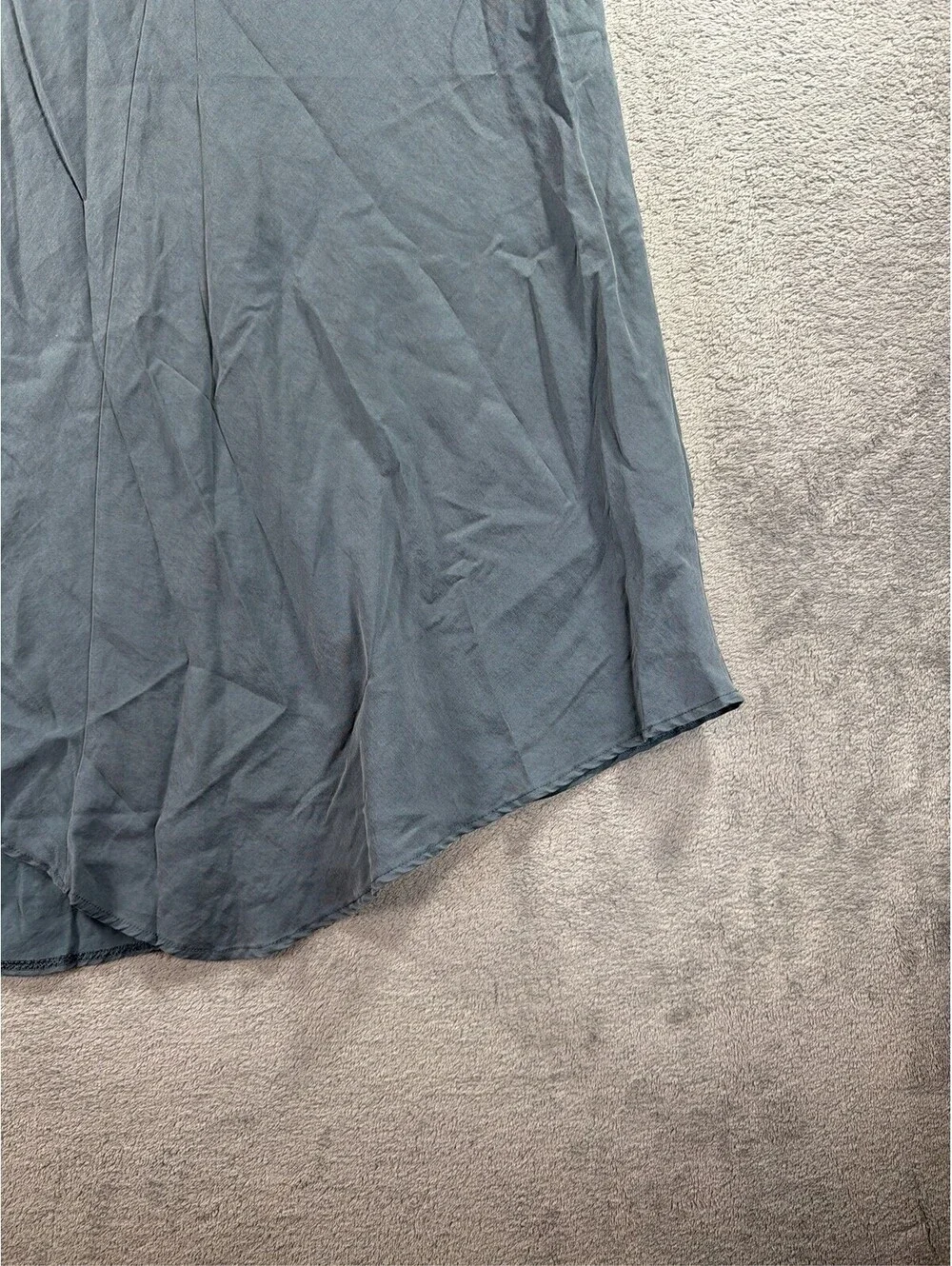 ZARA Women's Blue Asymmetrical Hem Midi Skirt Flowy Solid Size Small
